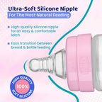 Feed Easy Baby Bottle 250ml Pink Medium 2M+