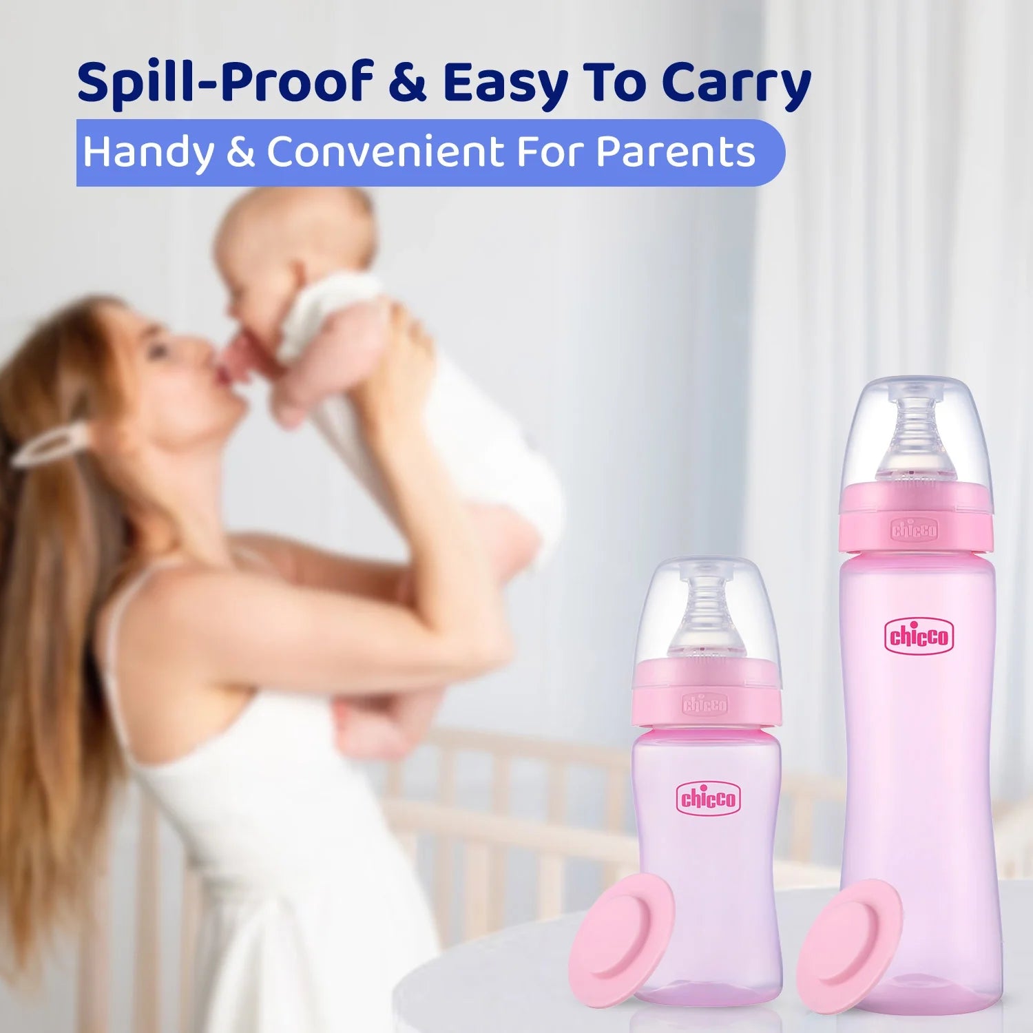 Feed Easy Baby Colored Bottle 125 ml Slow Flow 0M+ Pink