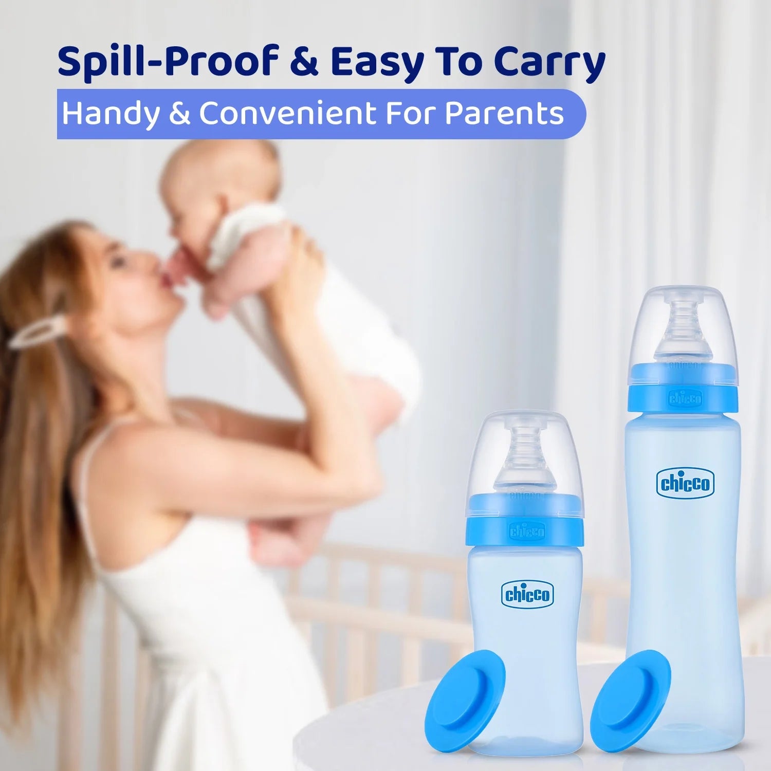 Feed Easy Baby Colored Bottle 250 ml Medium Flow 2M+ Blue