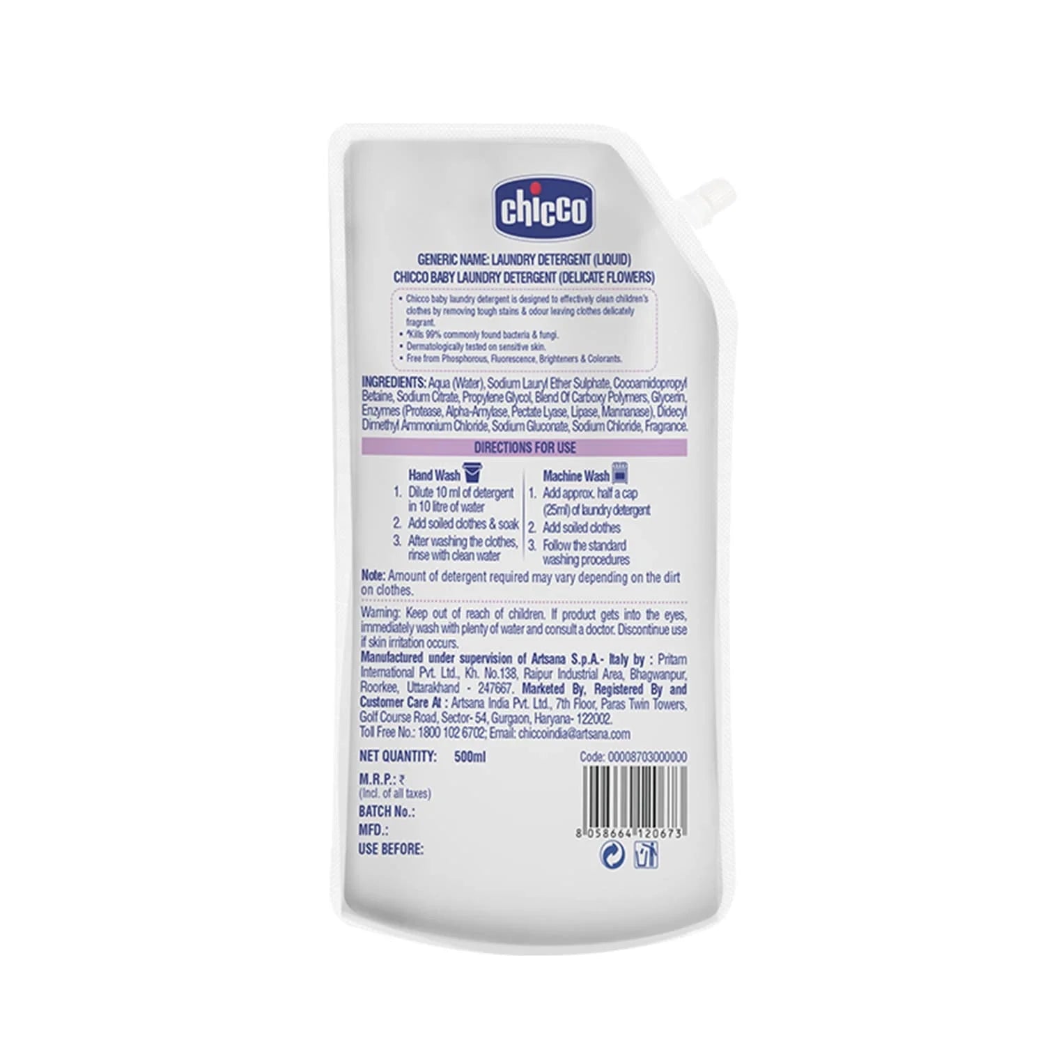 Laundry Detergent Delicate Flowers 500ml Refil Pack