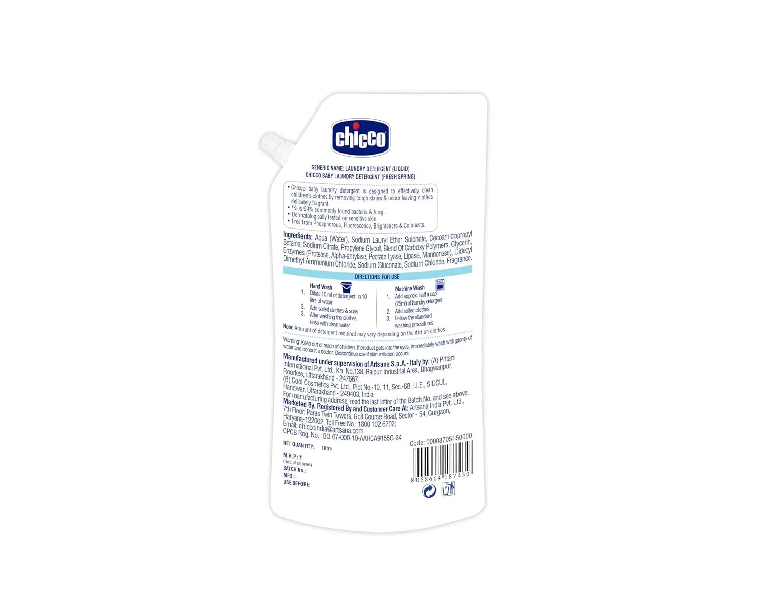 Laundry Detergent Fresh Spring 1000ml Refil Pack