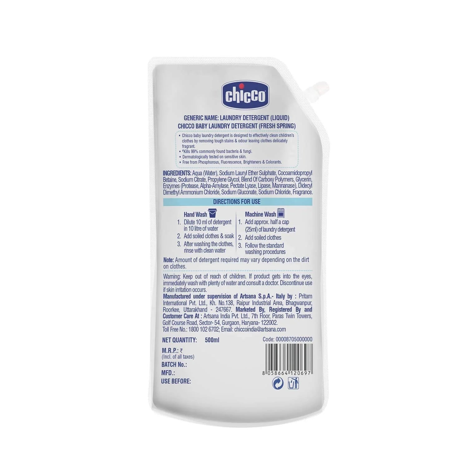 Laundry Detergent Fresh Spring 500ml Refil Pack