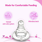 Nourish Plus Fast Flow Baby Bottle 240ml 6M+ Pink