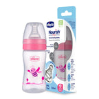 Nourish Plus Slow Flow Baby Bottle 120ml 0M+ Pink