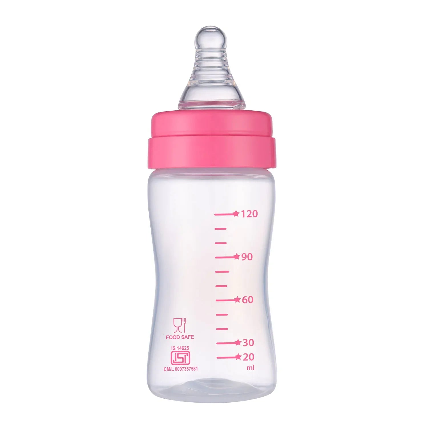 Nourish Plus Slow Flow Baby Bottle 120ml 0M+ Pink