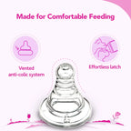Nourish Plus Slow Flow Baby Bottle 120ml 0M+ Pink