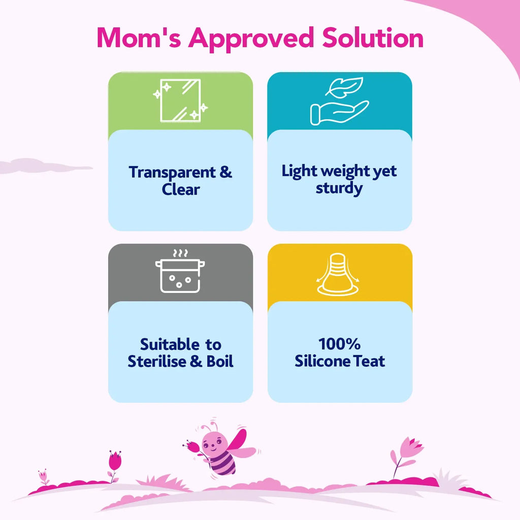 Nourish Plus Slow Flow Baby Bottle 120ml 0M+ Pink
