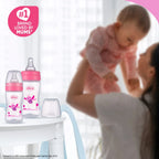 Nourish Plus Slow Flow Baby Bottle 120ml 0M+ Pink