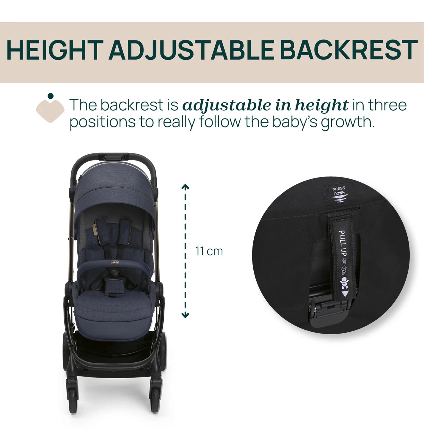 One4Ever Lounge Stroller Denim Shine