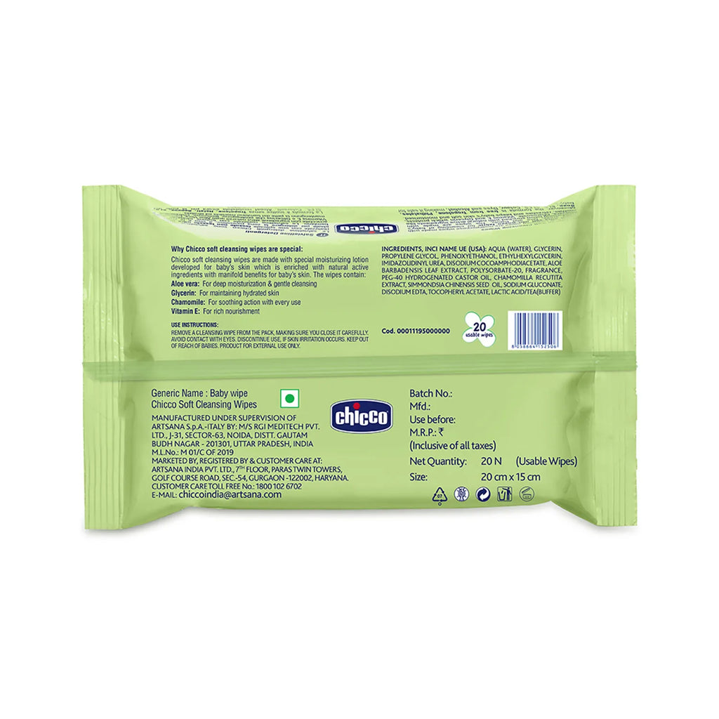 Soft Cleansing Wipes Sticker 20 Pcs