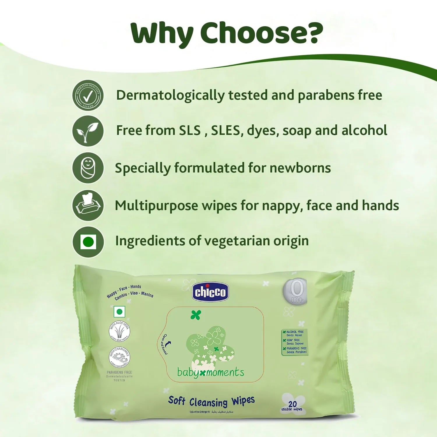 Soft Cleansing Wipes Sticker 20 Pcs