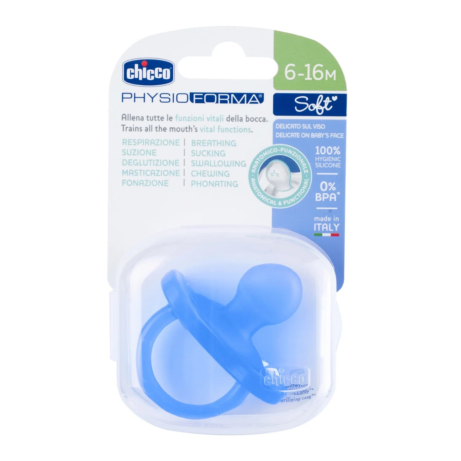Soother Physio Soft Blue 6 to 16M 1Pc