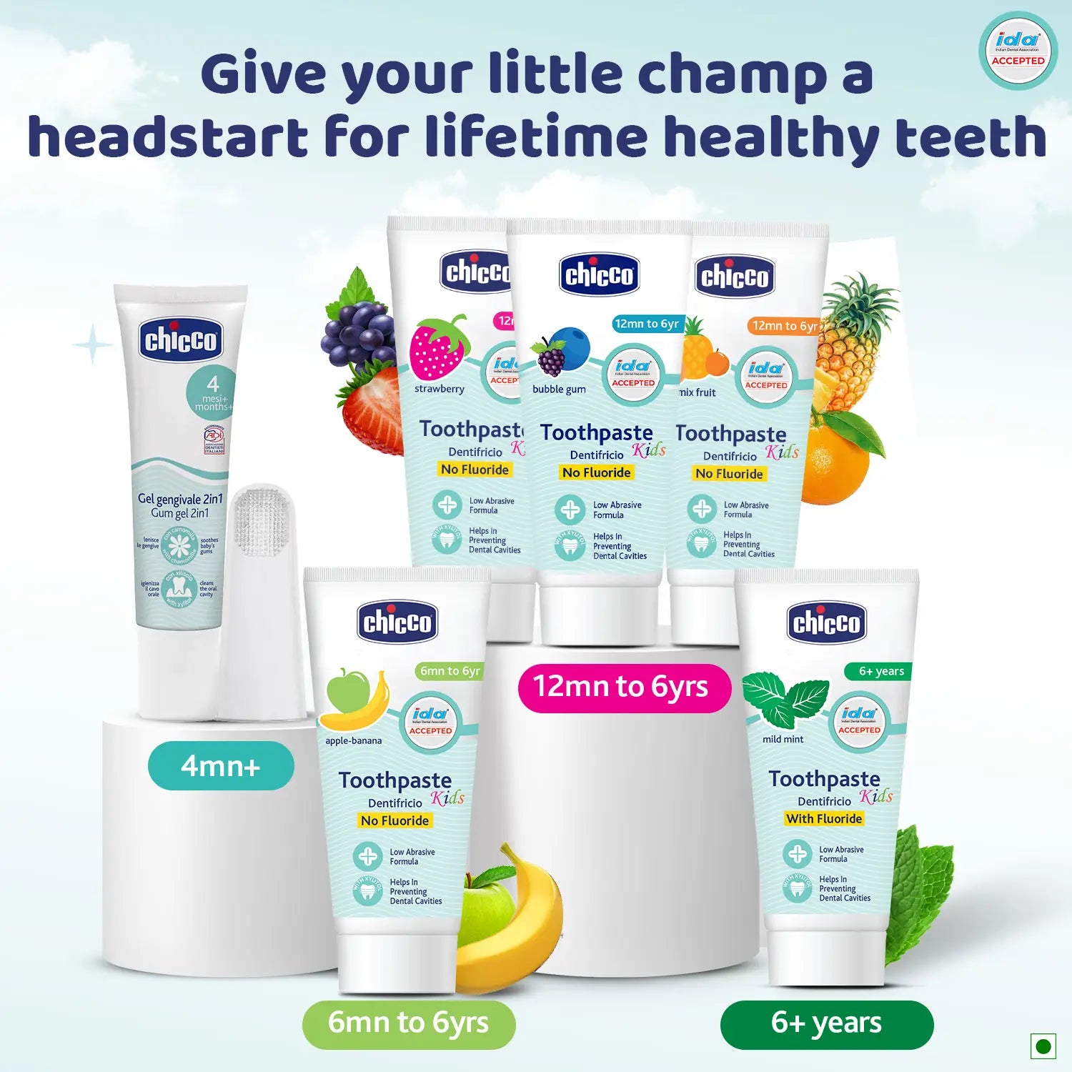 Strawberry Toothpaste 12M to 6Y 50 g Pack of 2