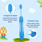 Toothbrush Set 3Y to 8Y Blue Orange & Green Pack of 3