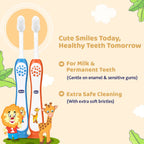 Toothbrush Set 3Y to 8Y Blue and Orange Pack of 2