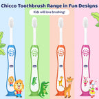 Toothbrush Set 3Y to 8Y Pink and Green Pack of 2