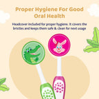 Toothbrush Set 3Y to 8Y Pink and Green Pack of 2
