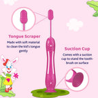 Toothbrush Set 3Y to 8Y Pink Orange & Green Pack of 3
