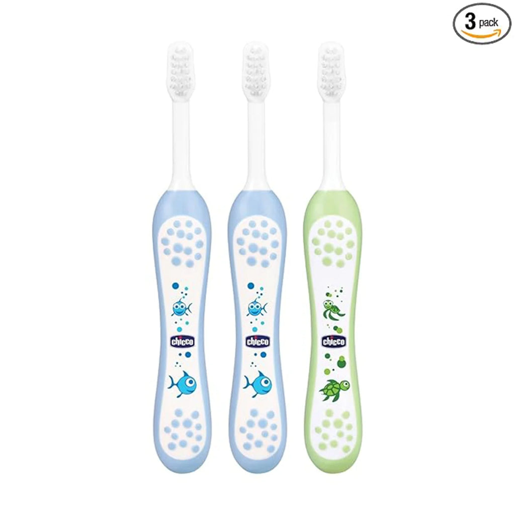 Toothbrush Set 6M to 36M Blue & Green Pack of 3