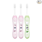 Toothbrush Set 6M to 36M Pink & Green Pack of 3