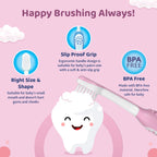 Toothbrush Set 6M to 36M Pink & Green Pack of 3