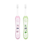 Toothbrush Set 6M to 36M Pink & Green Pack of 2