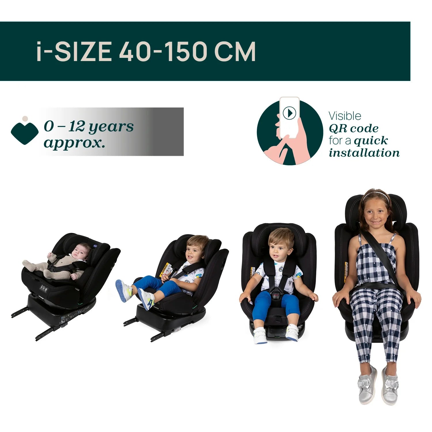 Unico Evo I Size Baby Car Seat Black