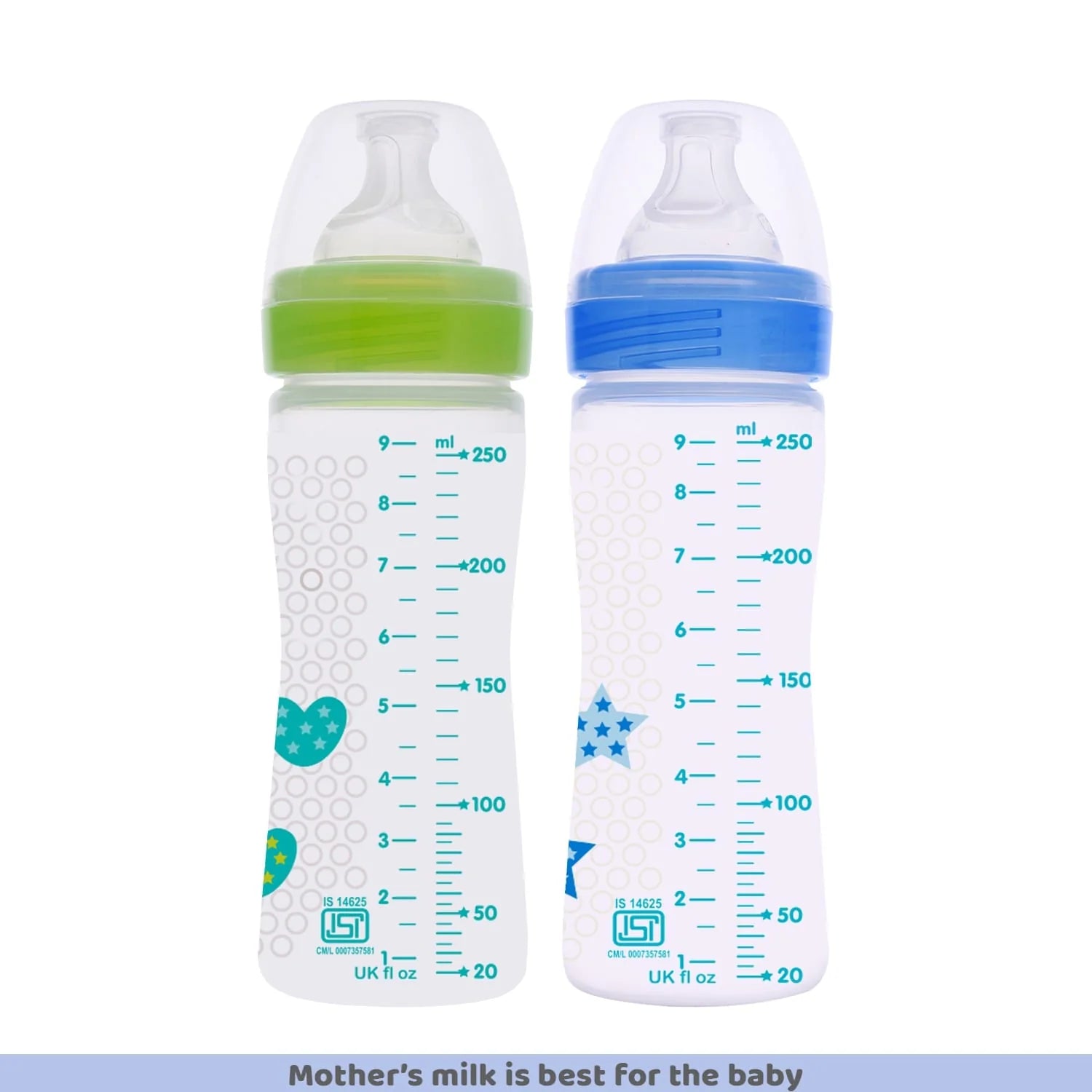 Well Being Bipack Medium Flow Bottle 250ml 2M+ Blue & Green