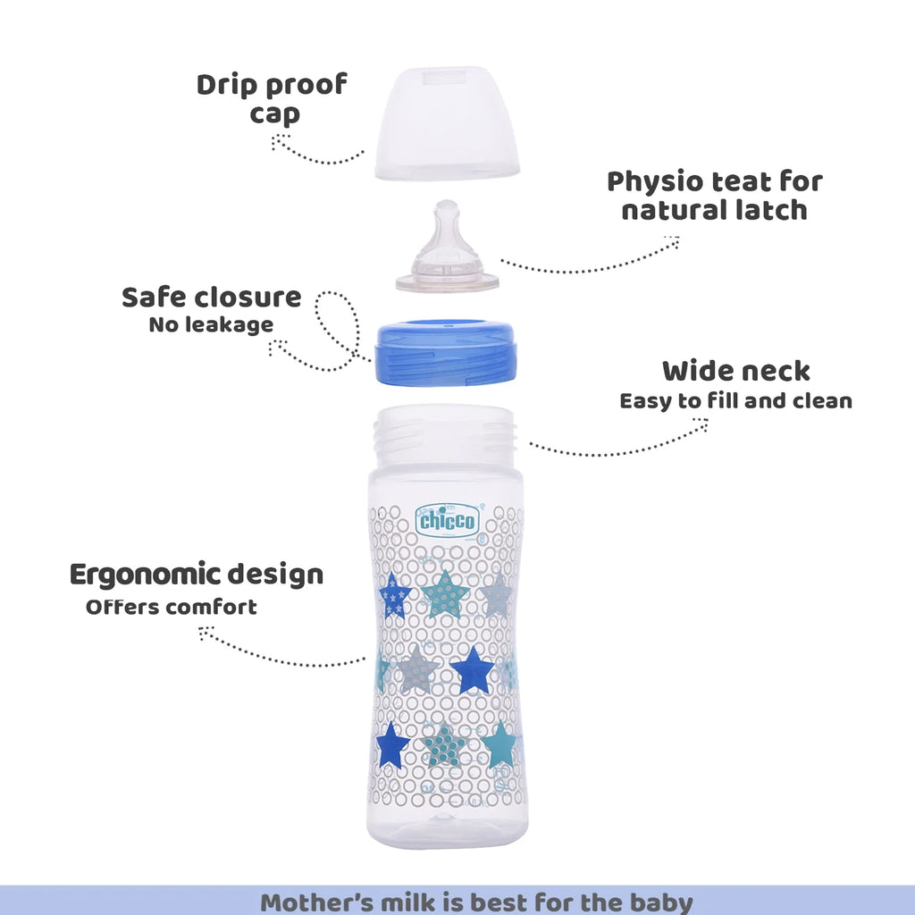 Well Being Bipack Medium Flow Bottle 250ml 2M+ Blue & Green