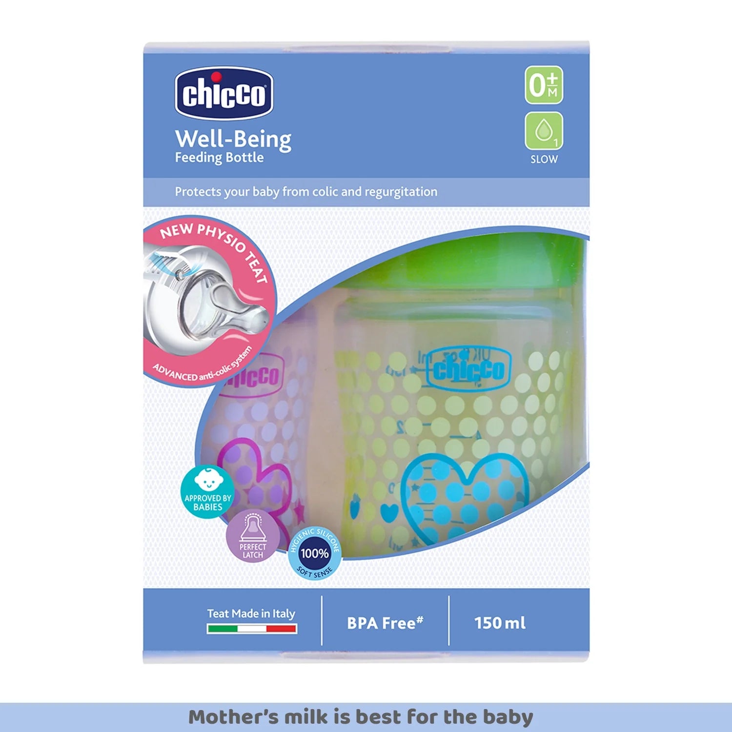 Well Being Bipack Slow Flow Bottle 150ml 0M+ Pink & Green