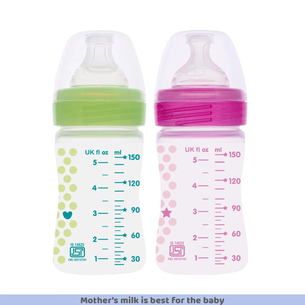 Well Being Bipack Slow Flow Bottle 150ml 0M+ Pink & Green