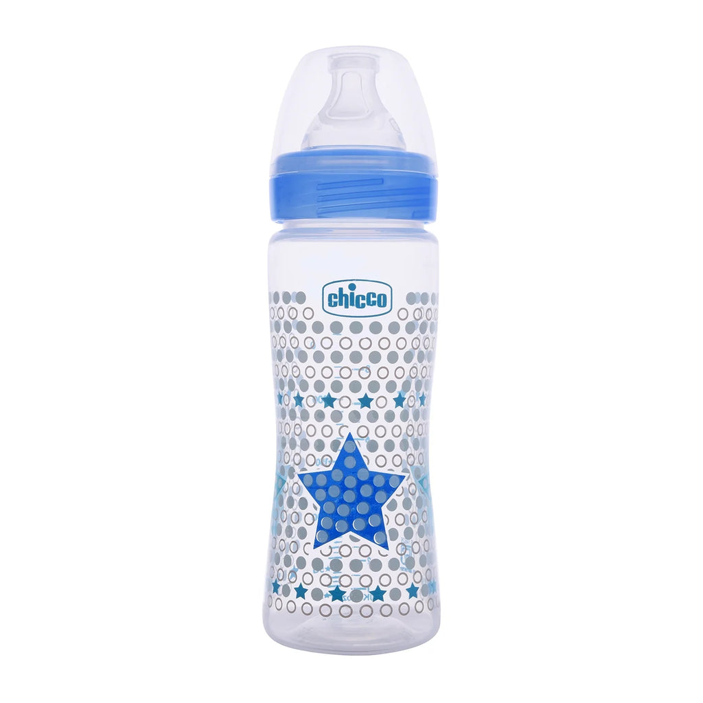 Well Being Fast Flow Baby Bottle 330ml  4M+ Blue