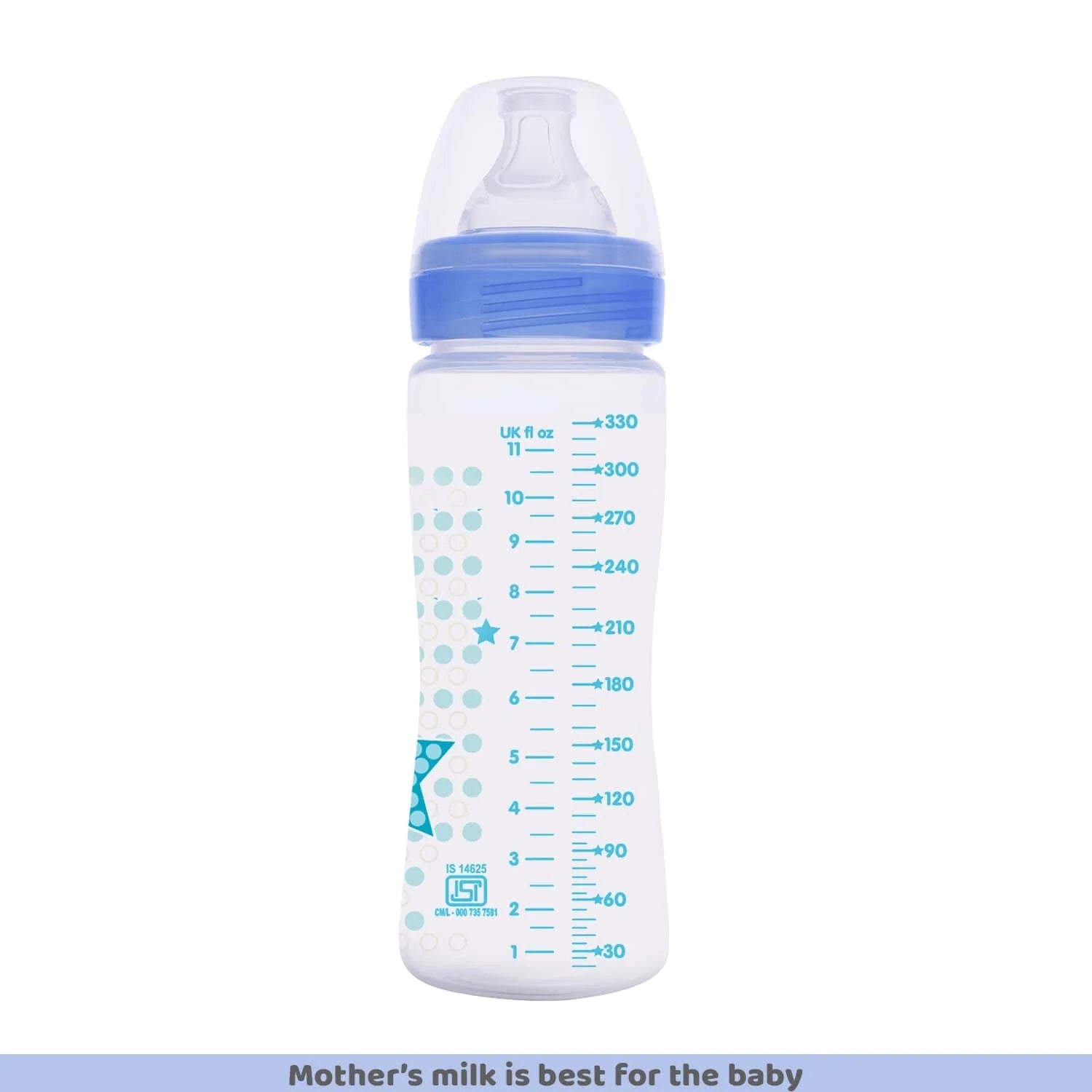 Well Being Fast Flow Baby Bottle 330ml  4M+ Blue