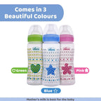 Well Being Fast Flow Baby Bottle 330ml 4M+ Green