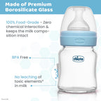 Well Being Glass Feeding Bottle 120ml  Blue Slow Flow 0M+