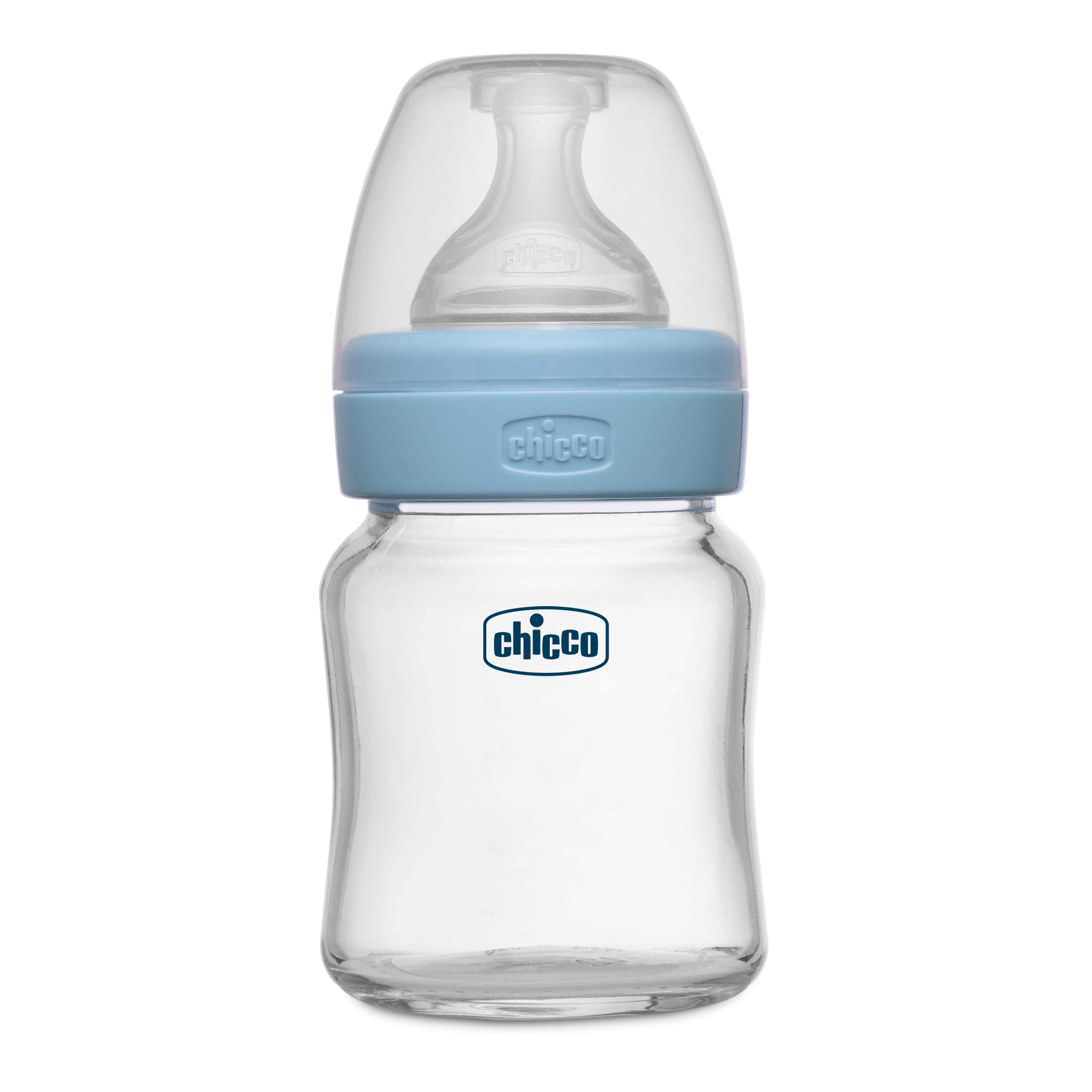 Well Being Glass Feeding Bottle 120ml  Blue Slow Flow 0M+