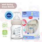 Well Being Glass Feeding Bottle 120ml  Neutral Slow Flow 0M+