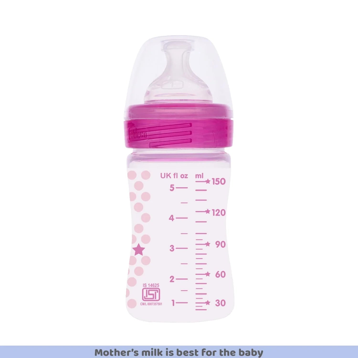 Well Being Slow Flow Baby Bottle 150ml 0M+ Pink