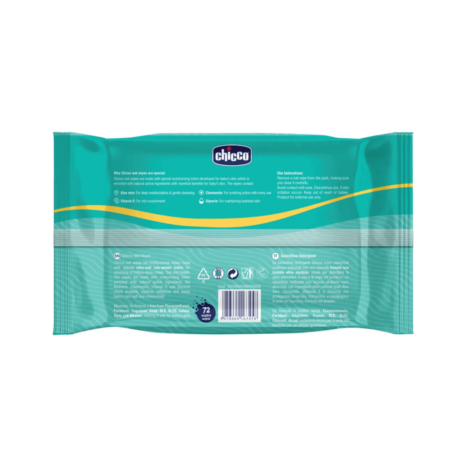 Wet Wipes Sticker Pack of 1 72 Pcs