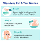 Wet Wipes Sticker Pack of 2 144 Pcs