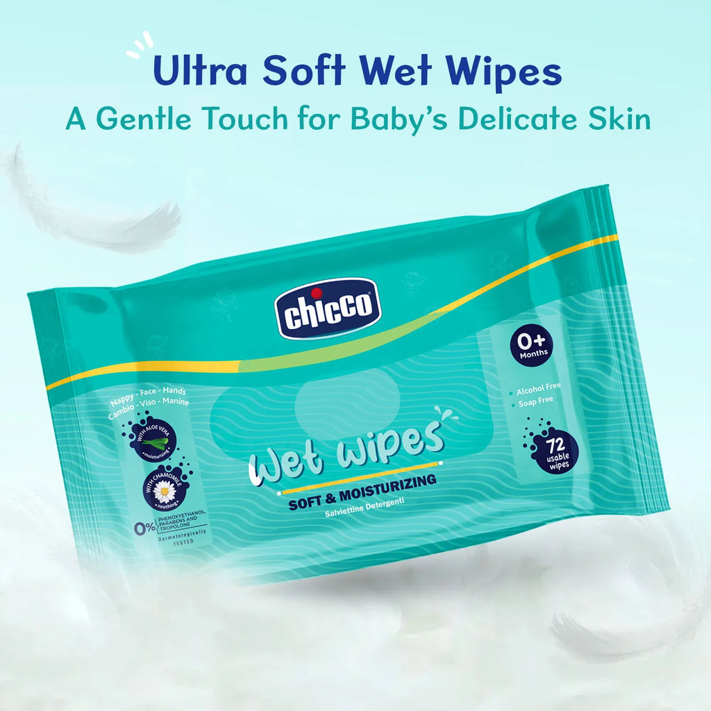 Wet Wipes Sticker Pack of 3 216 Pcs