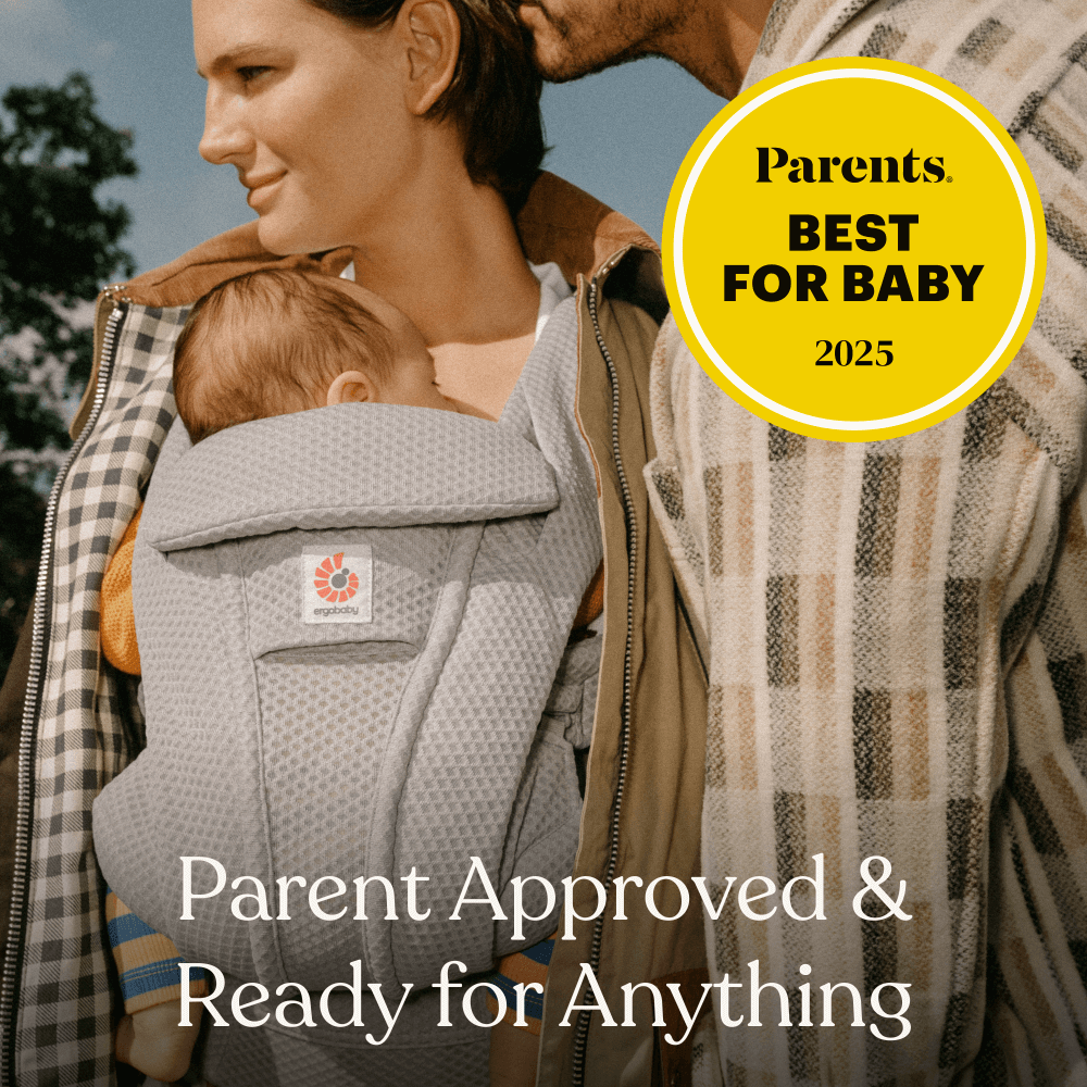 Ergobaby Omni Deluxe Baby Carrier – Lightweight, Breathable Cotton, Adjustable Waistbelt, Lumbar Support, 4 Carry Positions, Privacy Hood, 6 Pockets, Newborn to Toddler (3–20 kg, 0–4 Years), Serene Blue Flowers
