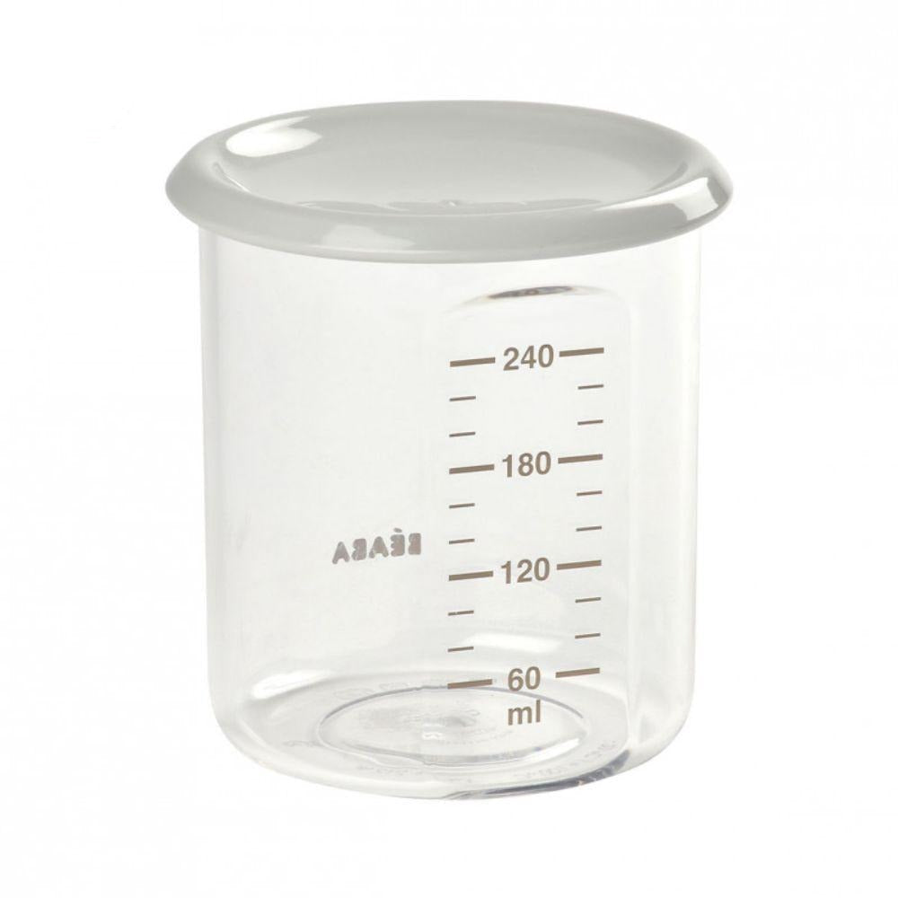 Beaba Tritan Storage Container - Ideal Airtight Container for Storing Baby and Toddler Meals with Graduation Measuring Scale, Leakproof, Wide Opening, BPA Free, 240ML