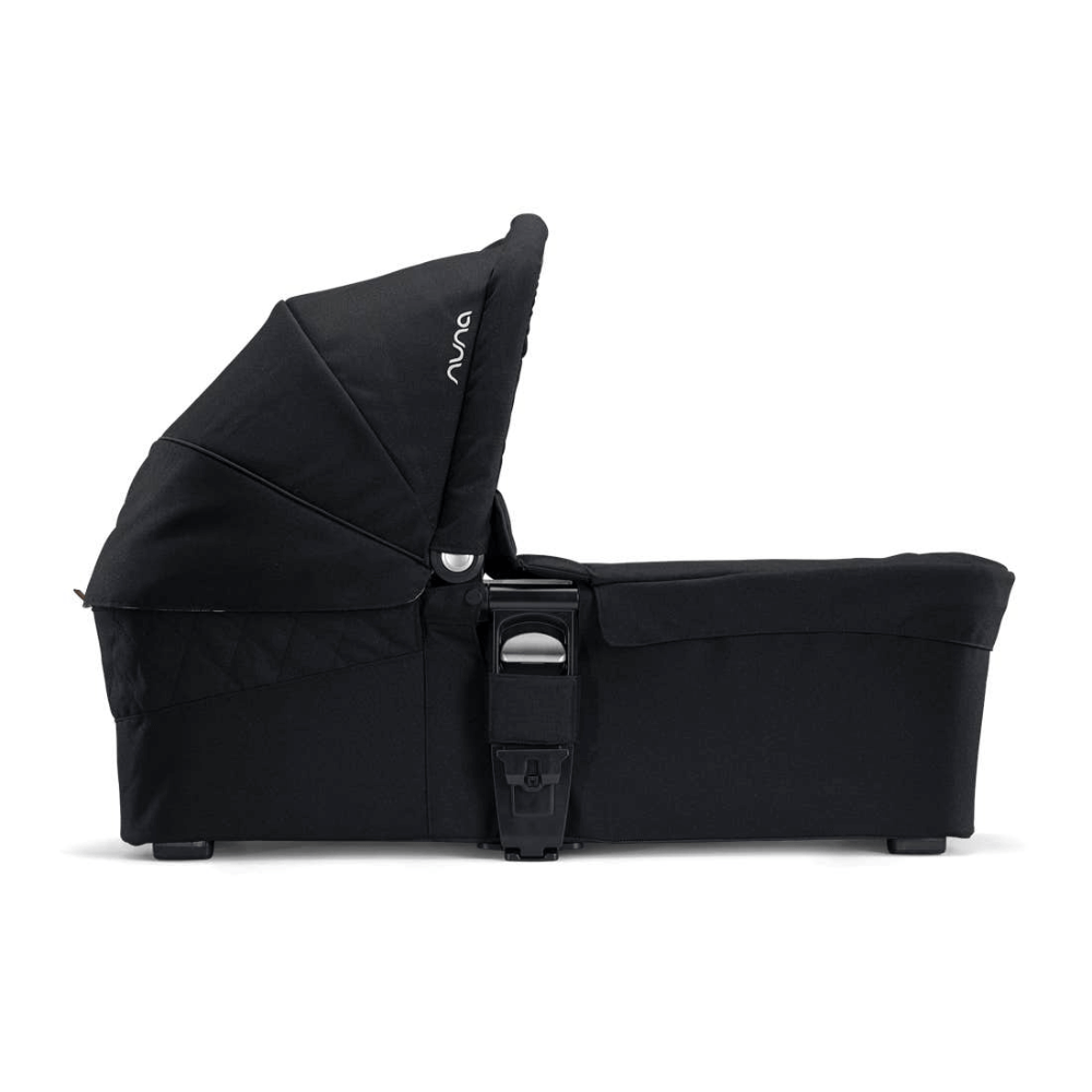 Nuna Mixx Next Carry Cot-Protective UPF 50+ Canopy-Compact Flat Fold-Non Slip Feet-For 0M+ (Upto 9 Kg) - Caviar