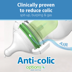 Dr. Brown's Natural Flow Anti-Colic Options+ Wide Neck Glass Baby Bottle, with Level 1 Slow Flow Nipple 150ml
