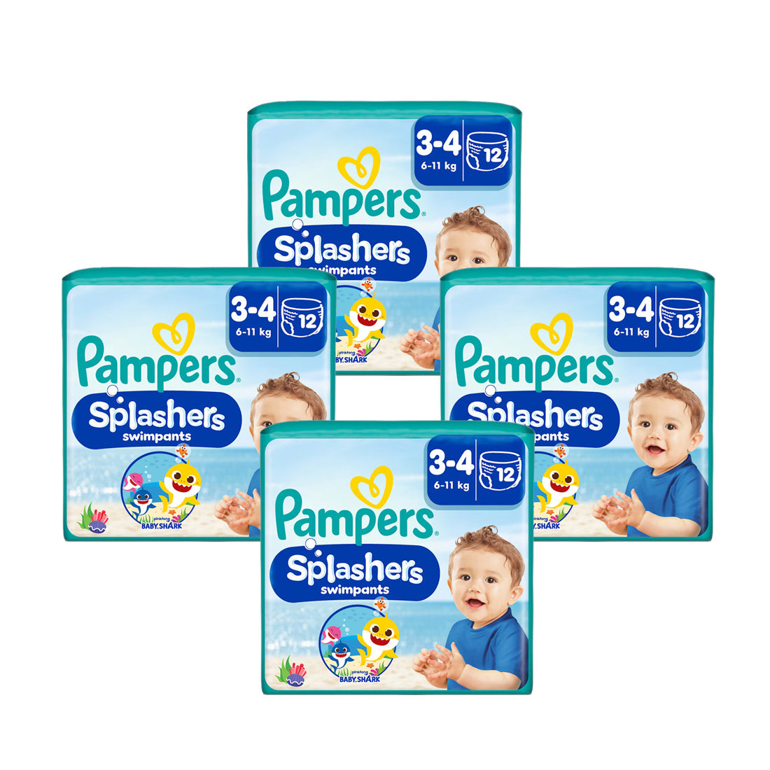 Pampers Splashers Swimming Pants Baby Shark Size 3-4 (12 pcs) (6-11KG)  (UK)