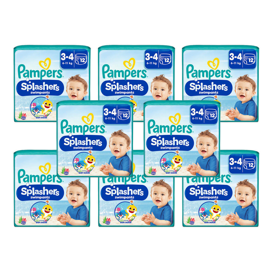 Pampers Splashers Swimming Pants Baby Shark Size 3-4 (12 pcs) (6-11KG)  (UK)