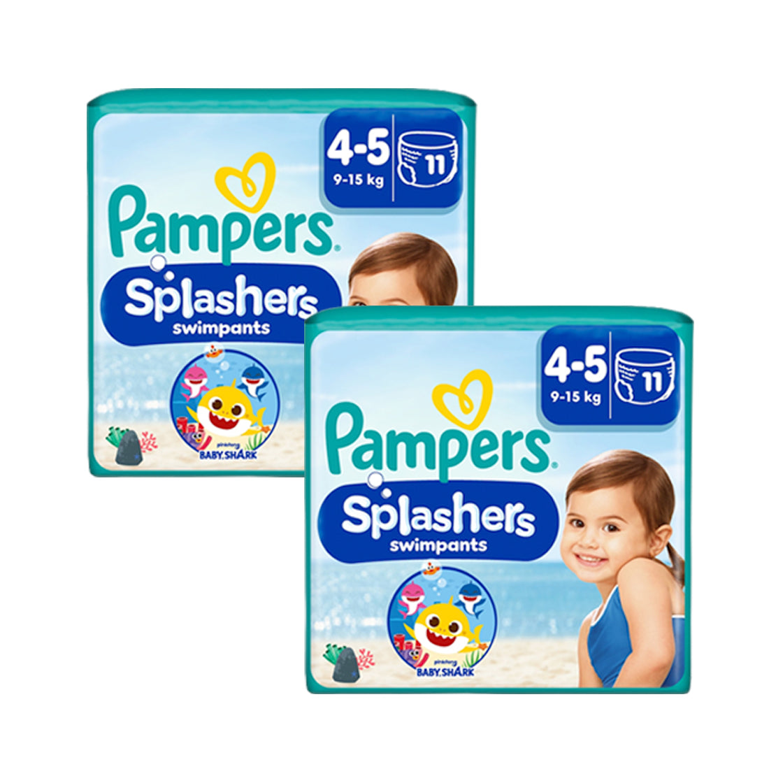 Pampers Splashers Swimming Pants Baby Shark Size 4-5 (11 pcs) (9-15KG)  (UK)
