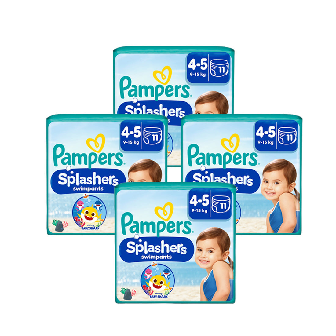 Pampers Splashers Swimming Pants Baby Shark Size 4-5 (11 pcs) (9-15KG)  (UK)