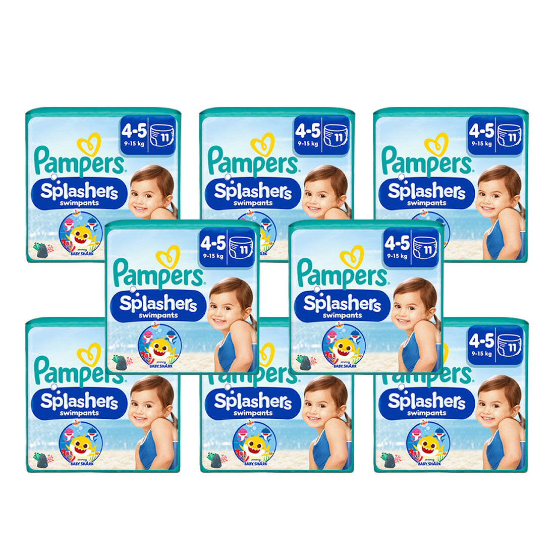 Pampers Splashers Swimming Pants Baby Shark Size 4-5 (11 pcs) (9-15KG)  (UK)